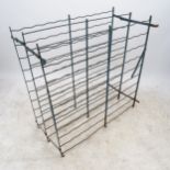 A French painted metal wine rack, W101cm, H101cm, D50cm