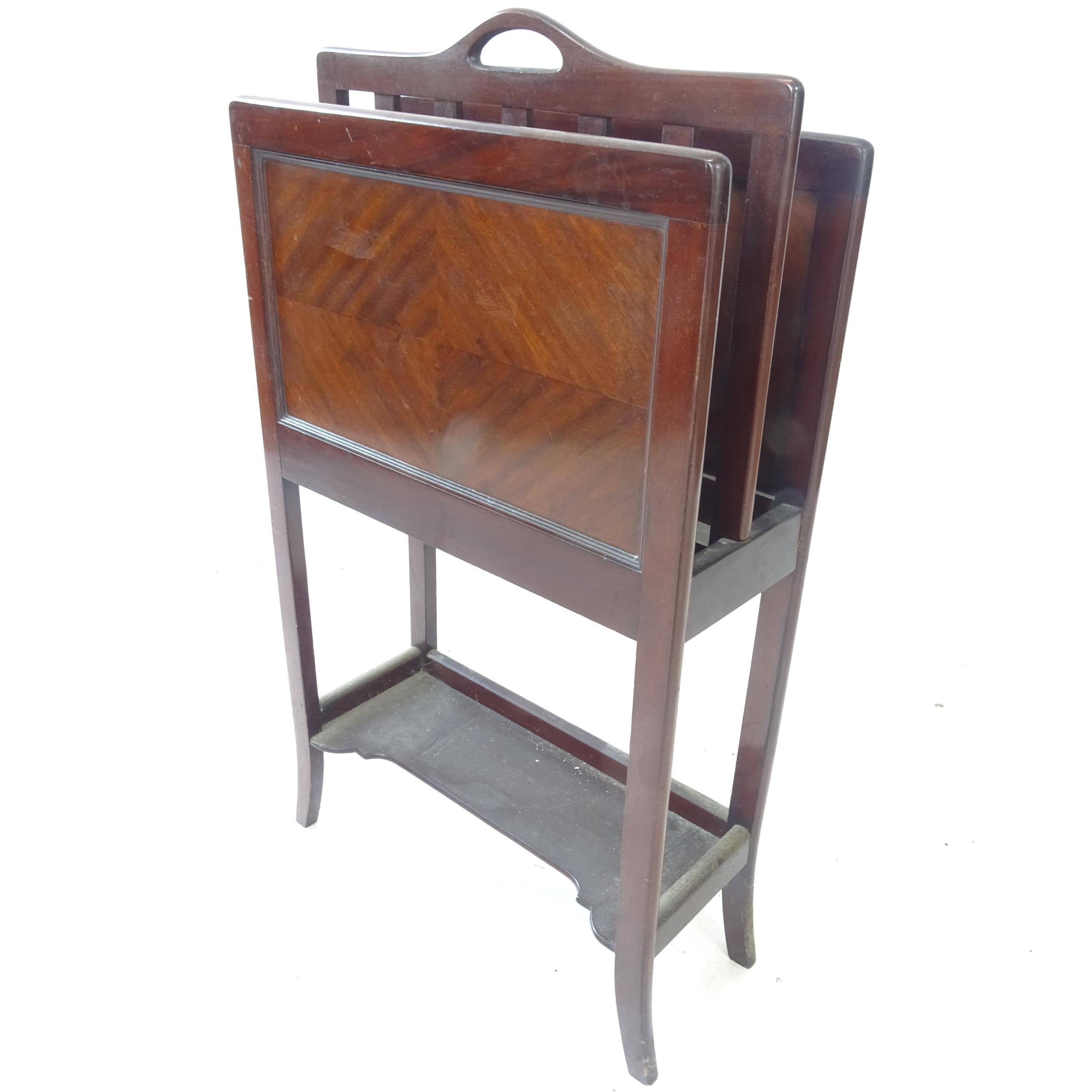 A reproduction mahogany magazine rack, L37cm, H83cm, D20cm