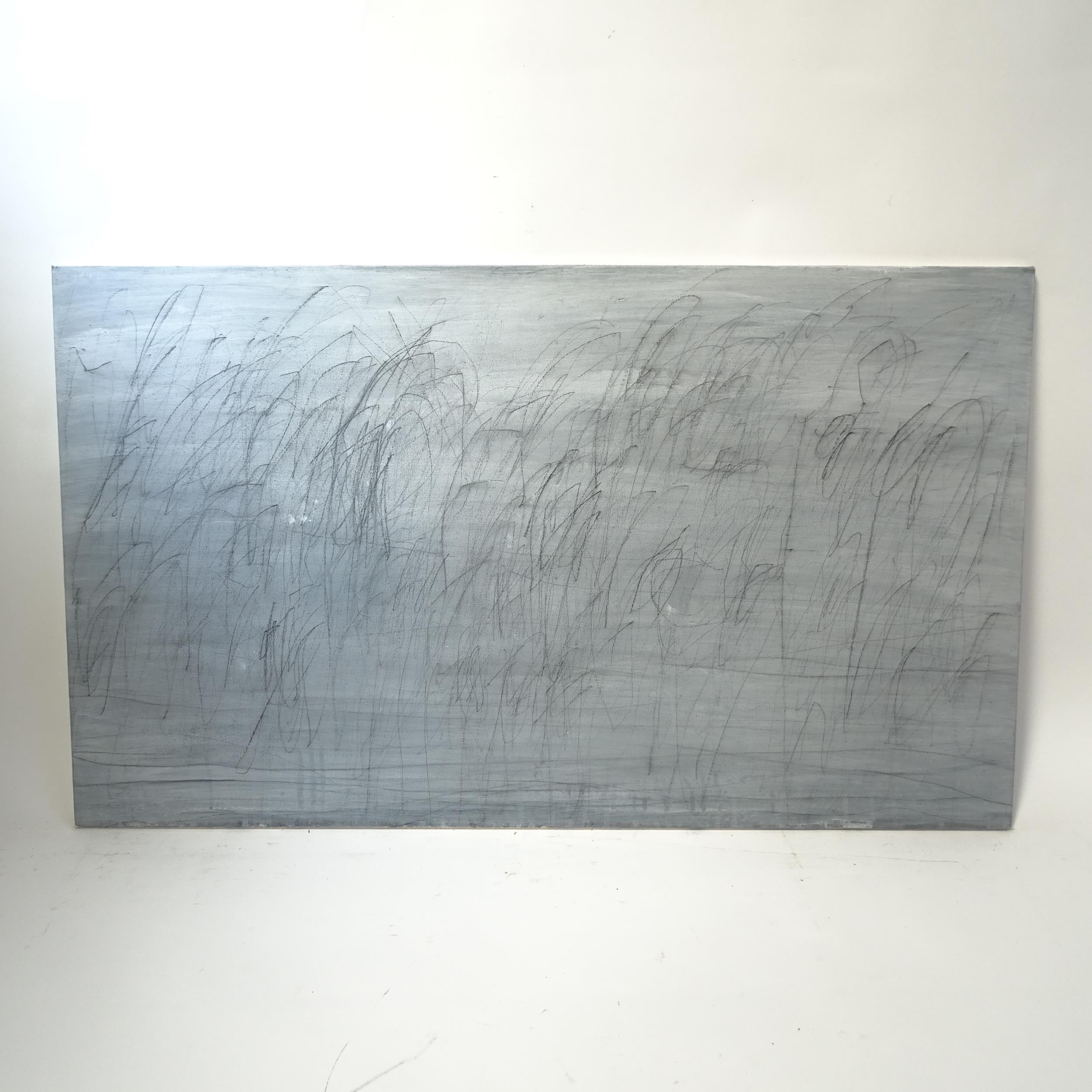 Jose Camacho, pair of graphite drawings on canvas laid on board, 56cm x 96cm - Image 2 of 2