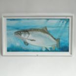 Clive Fredriksson, oil on board, "carp", 52cm x 92cm, framed