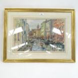 Llewellyn Petley Jones (1908 - 1986), watercolour, scene in Venice, 1965, 33cm x 53cm, framed