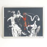 Joanne Van Der Veen, acrylic on board, abstract, artist's label verso, 45cm x 60cm, framed