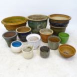 12 various garden pots, largest D45cm, H28cm