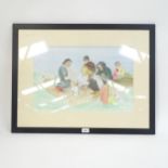 Dawn Cookson RBSA (1925 - 2005), watercolour, sewing circle, signed, 34cm x 53cm, framed
