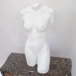 A resin female torso sculpture, H90cm (unsigned)