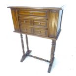 An early 20th century mahogany side cabinet, with metamorphic sides, W55cm, H78cm, D30cm