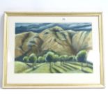 David Berry, watercolour, mountain landscape, signed and dated 1987, 34cm x 50cm, framed