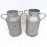 A pair of galvanised French milk churns, W40cm, H50cm