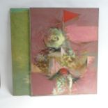 Gordon Robbins, 2 oils on canvas, abstract studies, overall 111cm x 87cm, 1 framed