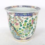 A Chinese design enamelled jardiniere, width 36cm, height 33cm