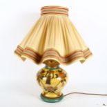 IDA BELLINI - A hand painted ceramic vase lamp and shade, overall height 60cm