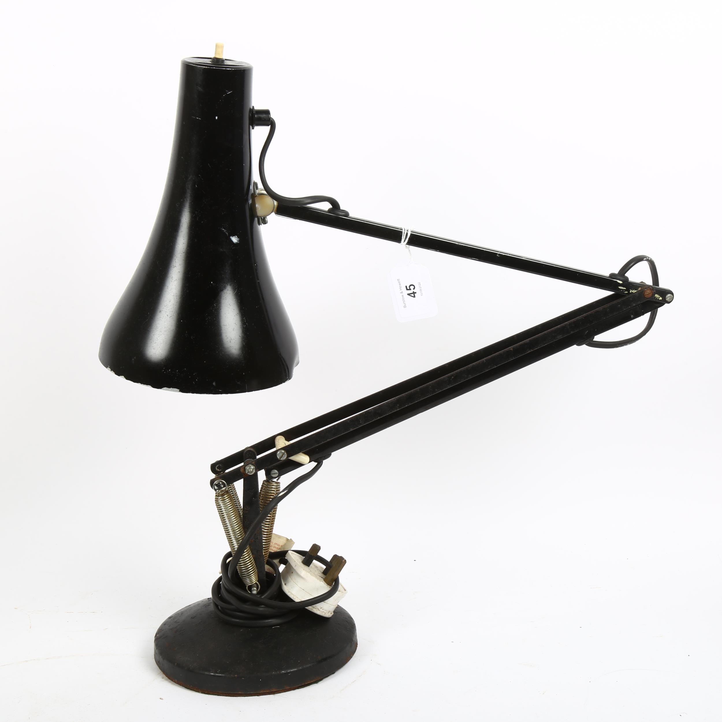 ANGLEPOISE LIGHTING LTD - a Vintage black anglepoise model 90 desk lamp, shade diameter 15cm