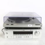 A Technics SL-D2 turntable, and Yamaha RX-V357AV receiver (2)