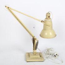 HERBERT TERRY - a Vintage cream anglepoise desk lamp, shade diameter 14.5cm