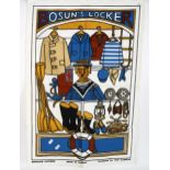 A Vintage Irish linen table cloth "Bosun's locker", designed by Pat Albeck