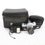 Miranda EE 35mm film camera and accessories, cased