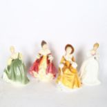 ROYAL DOULTON - 4 figurines, including Fair Lady HN2193, Southern Belle HN2229, Sandra HN2275, and