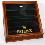 A shop counter table-top display cabinet, marked Rolex, W50cm, H47cm, D32cm