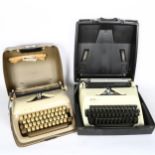 A Vintage Triumph typewriter, and an Adler typewriter, both cased (2)