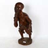 A large African Tribal carved hardwood figure, height 55cm