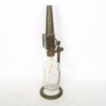 An Antique microscope oil lamp, by W Watson & Sons Ltd of London, circa 1900, with dimple glass