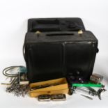 A physician's case and contents, including medical instruments and tools