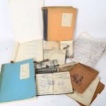 Original book manuscripts, maps and various ephemera