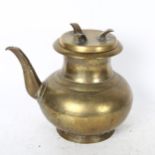A Chinese polished bronze wine ewer and cover, height 17cm Good condition, surface very slightly