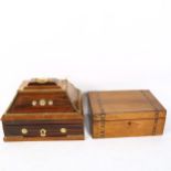 A modern simulated rosewood casket, and an Edwardian sewing box, largest width 28cm (2)