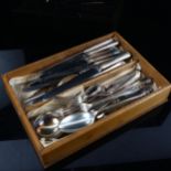 ROBERTS & BELK LTD - a suite of silver plated cutlery, including fish servers and 2 serving spoons