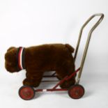 A child's Vintage push-along bear toy, possibly Steiff, length 50cm