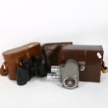 A pair of Wray 8x40 binoculars, and a Bell & Howell Viceroy cine film camera, both cased (2)