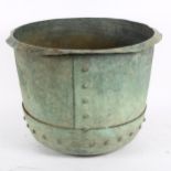 A verdigris copper copper, diameter 44cm, height 34cm