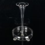 A 19th century glass tulip vase, with lion paw feet, height 29cm No chips cracks or restoration