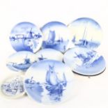 An Iden Pottery Rye plate, and various German blue and white plates (9)