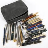 Various pens, including Parker and Messenger