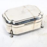 An Edward VII silver jewellery box, with a tray-fitted interior, hallmarks for London 1906, maker'