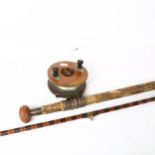 A Vintage fishing rod, by J J S Walker, Bampton & Co, serial no. 10972, overall length 300cm, and