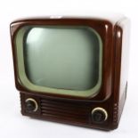 An Art Deco Bakelite Bush radio television receiver TV62, width 42cm