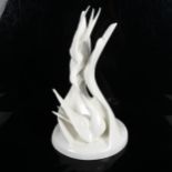 A Royal Doulton Images 'Courtship' porcelain bird sculpture, HN3525, height 40cm No chips cracks