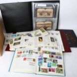 Various postage stamp albums and photographs, including Boer War Balloon Corps stereo slides