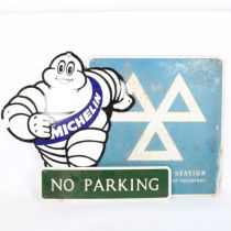 3 motoring interest signs, including Michelin, MOT and No Parking, largest 63cm x 63cm (3)