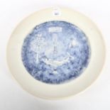 GEORGE OSBORNE SAYLES (GLASGOW UNIVERSITY) - a large blue and white Studio pottery charger, Via