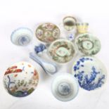 Various Chinese ceramics, including Canton tea cup and saucer, bowls etc