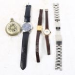 A Tissot quartz wristwatch, a half hunter pocket watch by the West End Watch Company, and HAMILTON -