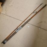 A Vintage 2-section split-cane fishing rod, inscribed "The News Of The World Hastings 1958",