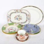A Royal Crown Derby cup and saucer, 4 Victorian Minton's soup plates, 4 Victorian Minton's soup