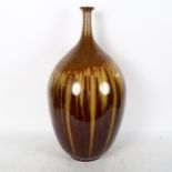 A drip glazed Art pottery vase, height 56cm