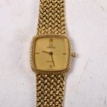A lady's gold plated Omega De Ville quartz wristwatch, movement marked 46362341