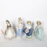 LLADRO - 4 figurines, to include Courtney, Pretty Pickings, Jolie, and another